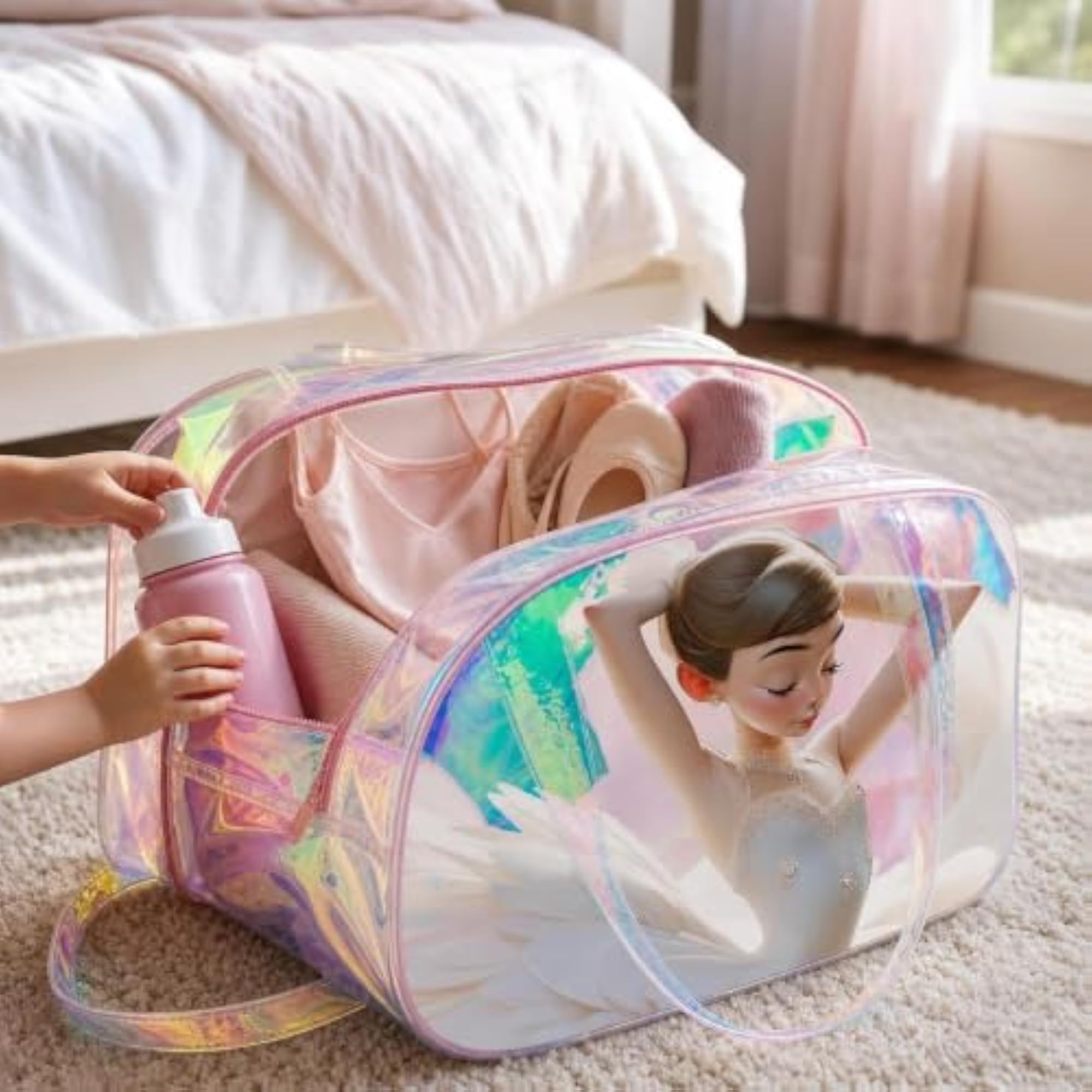 Kids' Portable Ballet Practice Clothes Storage Handbag