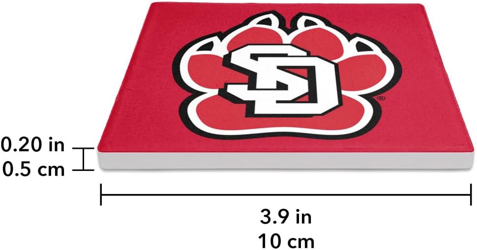GRAPHICS & MORE South Dakota Primary Logo Square Ceramic Coasters, Set of 2, 3.9" Ceramic Stone & Cork Base, Drink Coaster for Tabletop Protection - Image 6