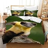 Erizo de Garganta Amarilla Marta Funda NóRdica 260x220cm, Animales Juego de Cama de 3 Piezas con 2 Fundas de Almohada 50x75 cm, Funda de EdredóN con Estampado 3D, Microfibra con Cremallera