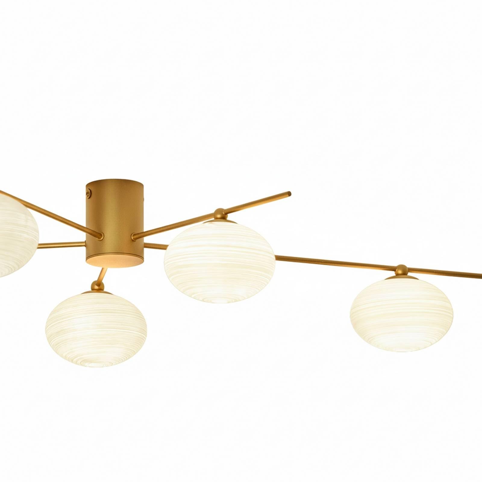 Lindby Deckenlampe Valisa in Gold/Messing aus Glas (5 flammig, G9) - Deckenleuchte Lampe Wohnzimmerleuchte