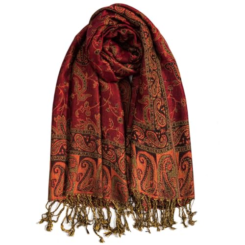 AUSEKALY Pashmina Feel Shawls Wraps for Women Rave Scarf Soft Sil...
