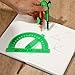 Zonon Student Protractor and Compass Set, Student Geometry Math Set Drawing Compass and 180 Degree 6 Inch Protractor with Swing Arm for Drawing Measuring School Office(Green)