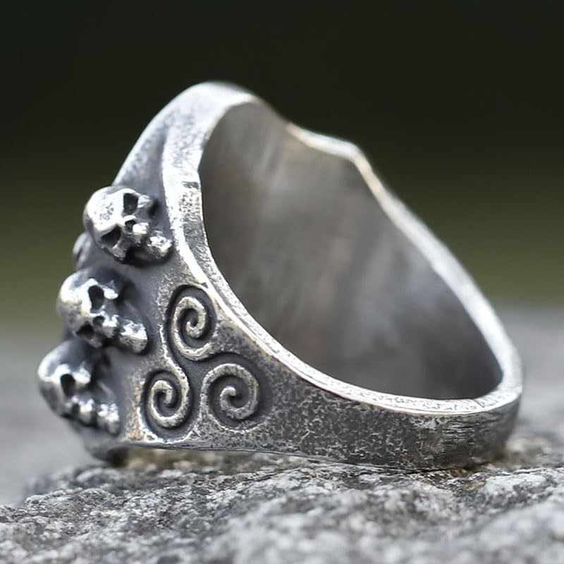 Image of 2023 Skull Ring Cool Evil Death Punk Rock Stainless Steel Rings Aly Style Jewelry