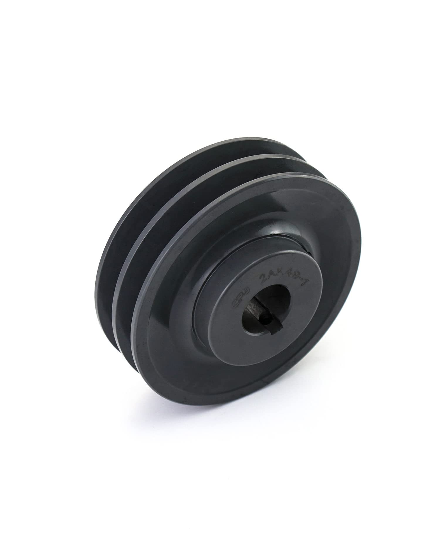 QWORK Poulie à double rainure/poulie 2AK491, alésage de 11,9 cm, alésage fixe AK pour courroies trapézoïdales A, 3L et 4L (A et AX), fonte
