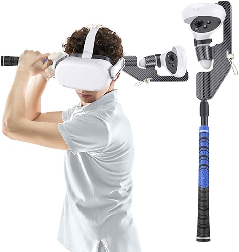 VR Golf Club for Oculus Quest 2,Prevent The Controller Flying Out,Adjustable Length Oculus Golf Club Attachment,VR Golf Club Handle Extension