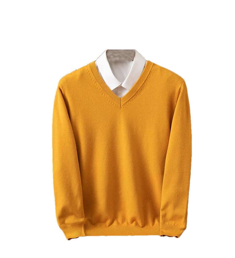 Men Slim Fit Casual Sweater,Men's V-Neck Long Sleeved Pullover,Knitted Soft Warm Sweater