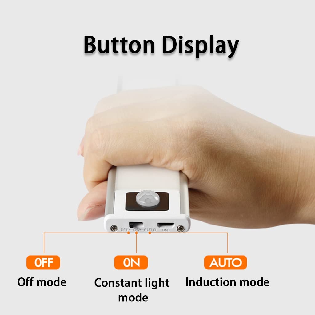 Luz Armario Luces De Armario De Inducción del Cuerpo Humano, Luces De Noche De Cocina Recargables USB, Luz De Despensa con Sensor De Movimiento, 3 Temperaturas De Color