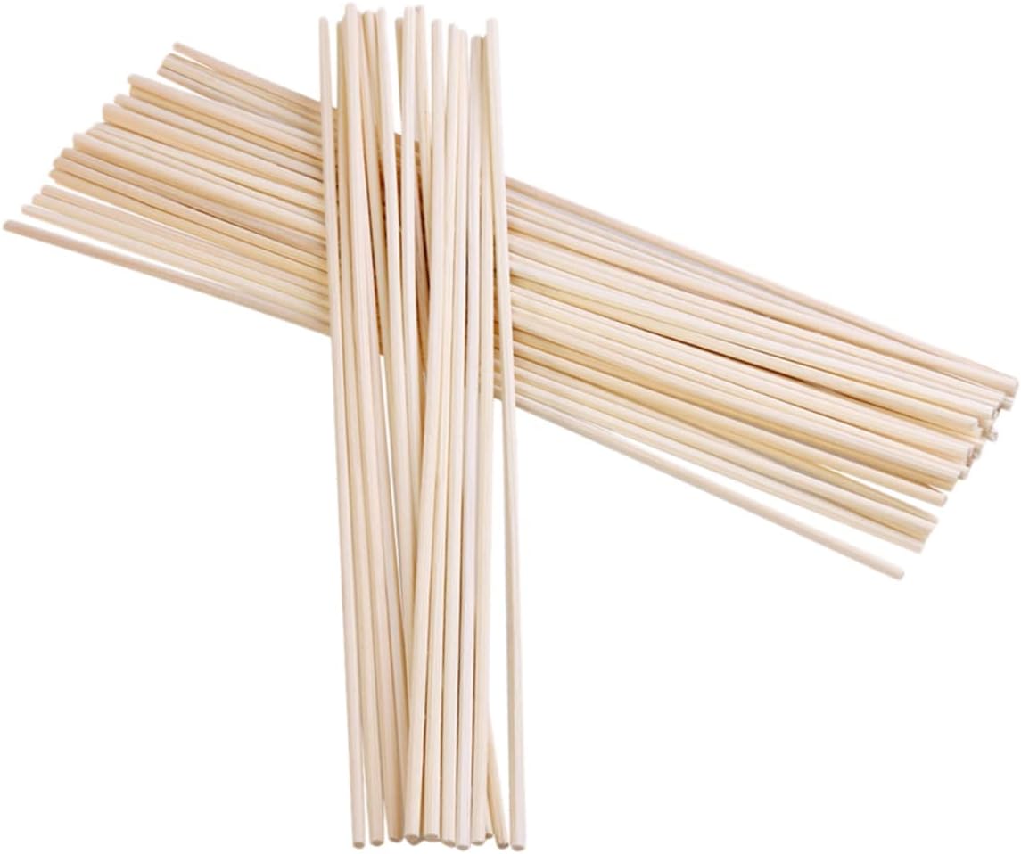 100Pcs Natural Rattan Sticks for Essential Oil Diffusers Long Aroma Oil Fragrance Sticks for Home Office DIY Decor Lightweight Design