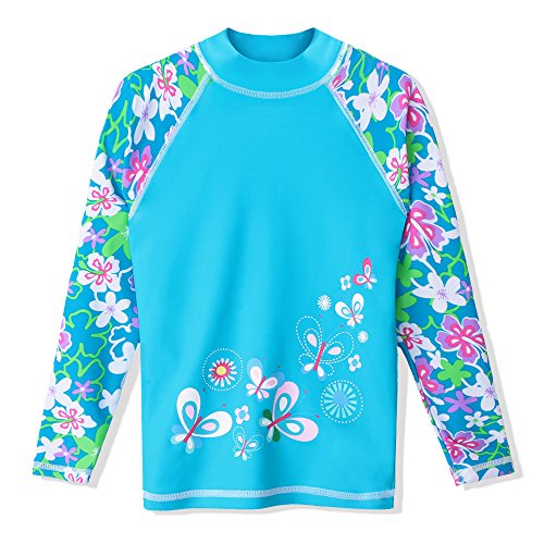 Tfjh E 2 Piece Swimsuits For Girls Upf 50+ Uv Sun Protetive Swimwear 3T 4T Blue Flower 92/98 #TOP2