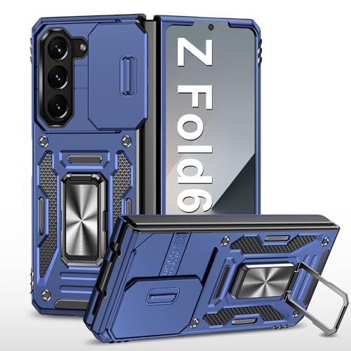 Coque Samsung Galaxy Z Fold 6 avec protège-caméra coulissant et anneau