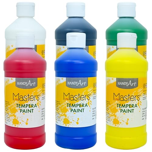 Handy Art Little Masters Tempera Paints Set, 16 oz, 1 Pound (Pack of 6)