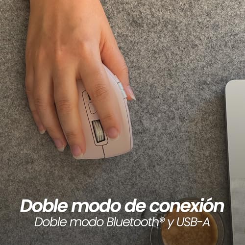 Ratón inalámbrico recargable rosa T'nB con doble rueda y USB-A 4