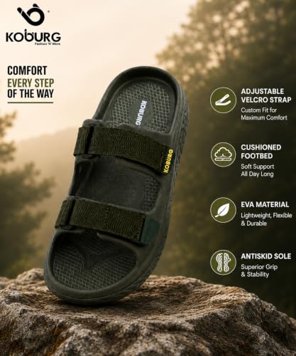 Image of KOBURG Nexa Pro Sandals for Men| Durable| Lightweight| Daily|Stylish l Comfortable|Antiskid|Easy to Clean Sandals| Extra Soft Slide|EVA Sole KS-264