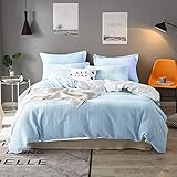 Merryfeel Waffle Duvet Cover Set,100% Cotton Sand Washed Waffle Duvet Cover Set-Full/Queen