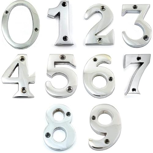 Euroart Polished Chrome House Door Numerals Numbers - Numbers : 0,1,2,3,56,7,8,9 In Finish (0)