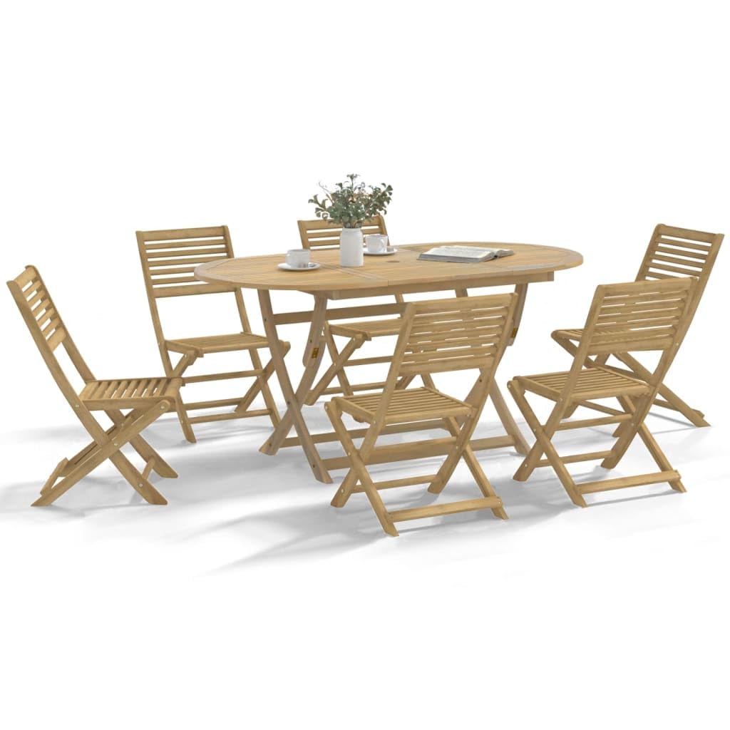 Chaises de jardin en bois d'acacia massif pliables Homgoday