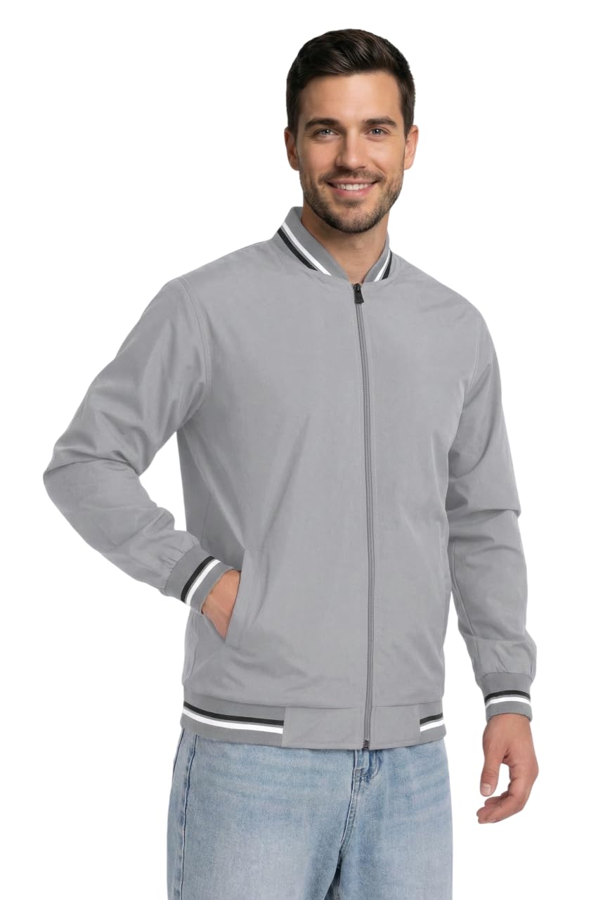 Celary Men's Bomber Jacket | Lightweight Casual Zip-Up Jacket | Stylish Slim Fit Outerwear for All Seasons