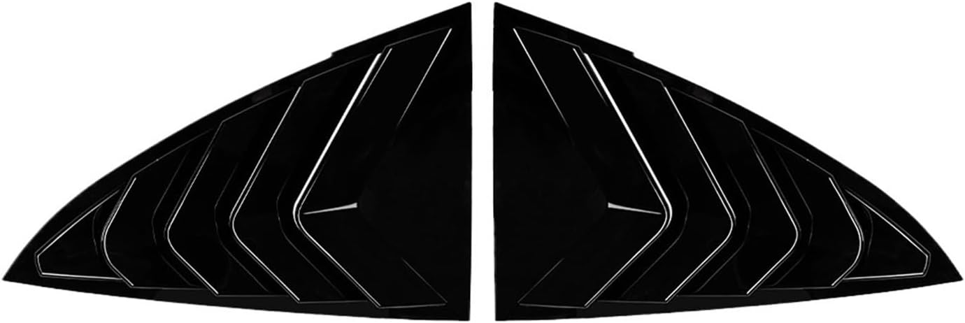Pop Pop Car Rear Window Shutter Cover Spoiler Compatible with Tesla Model 3 2017-2023 Model Y 2020-2023 Rear Triangle Window Louver Shutter(Gloss Black)