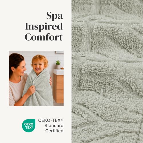 Amrapur Overseas 6-Piece Yarn Dyed Diamond Gate Jacquard Towel Set, Seafoam – Ansicht 4