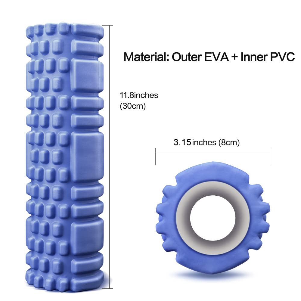 Foam Roller, Rullo Massaggiatore Indeformabile per Trigger Point Therapy, Automassaggio Muscolare a Rilascio Miofasciale, per Principianti, Professionisti, Donne e Uomini, 30 * 8 cm