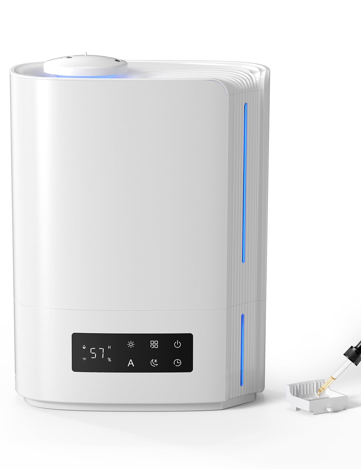 AROEVE 6L Ultrasuoni Umidificatore Ambiente 60h Autonomia Silenzioso 25dB | Controllo Umidità Intelligente, Diffusore di Oli Essenziali, Umidificatore a Ultrasuoni Top Fill per Bambini, Piante