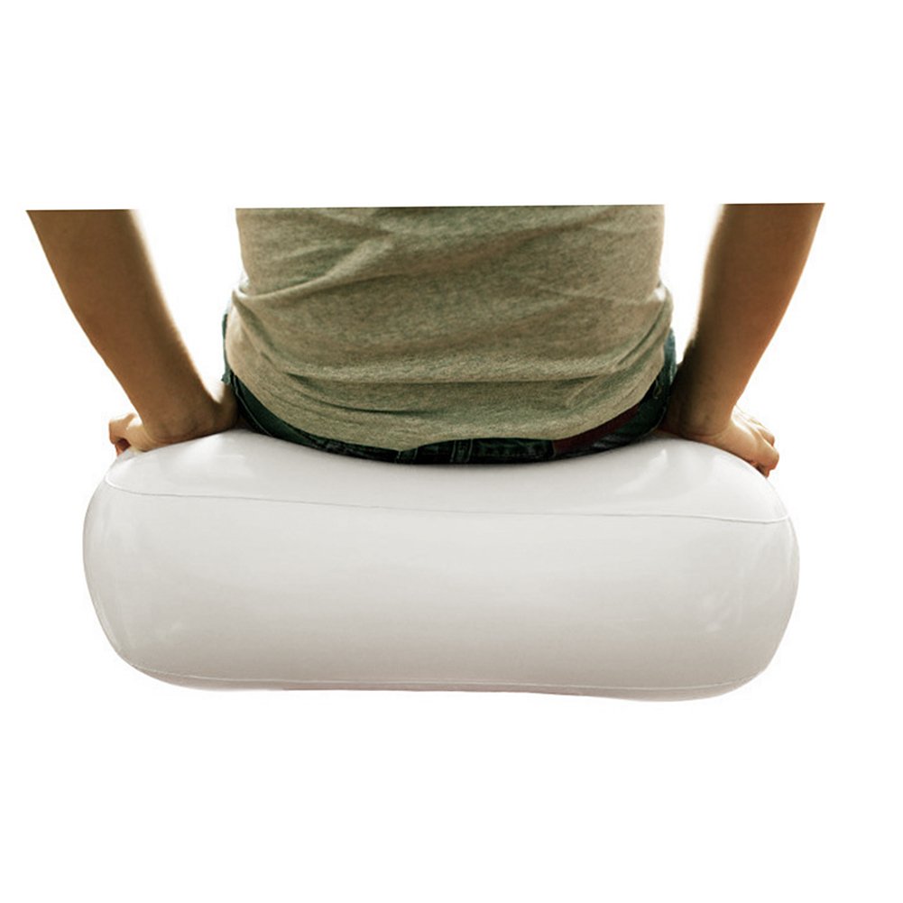Spesso cuscino ad aria gonfiabile, per barca e campeggio, con grande valvola, sgonfiabile, pieghevole, PVC, bianco, 56cm x 27cm x 15cm