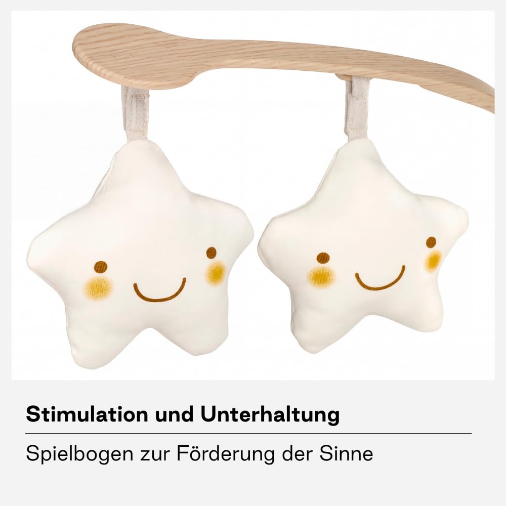 Jané Light, Babywippe ab Geburt, Ultraleichte Babywippe mit natürlicher Wippbewegung, Spielbogen und Neugeboreneneinsatz, Abnehmbarer und Waschbarer Bezug, Beige