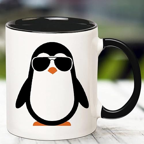 Miniatura 3 de Fonhark - Taza de pingüino, taza de amante de los pingüinos, taza de cumpleaños y Navidad, taza de café novedosa de 11 onzas