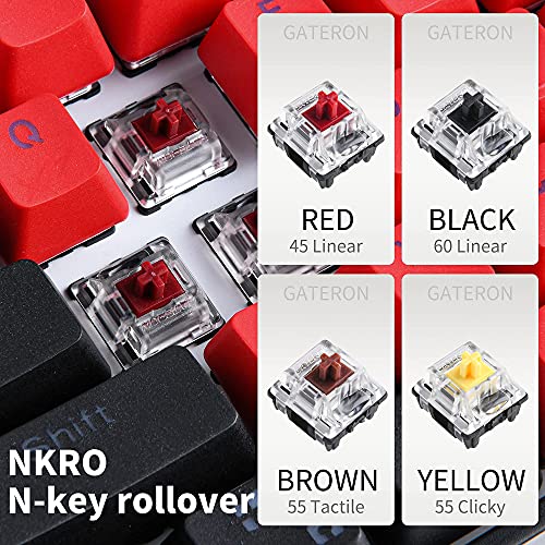 Image of Guffercty kred Sk61 60% Mechanical Keyboard Linear Red Switch Hot Swappable 60 Percent RGB Wired Gaming Keyboard with Backlit PBT Keycaps Type-C for Win /PC /Mac (Gateron Optical Red, Milan)