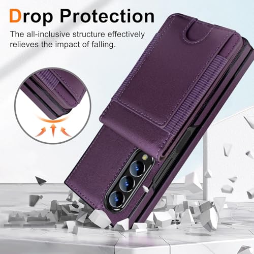 Étui cuir Galaxy Z Fold 3 violet foncé idéal pour vos déplacements - 7