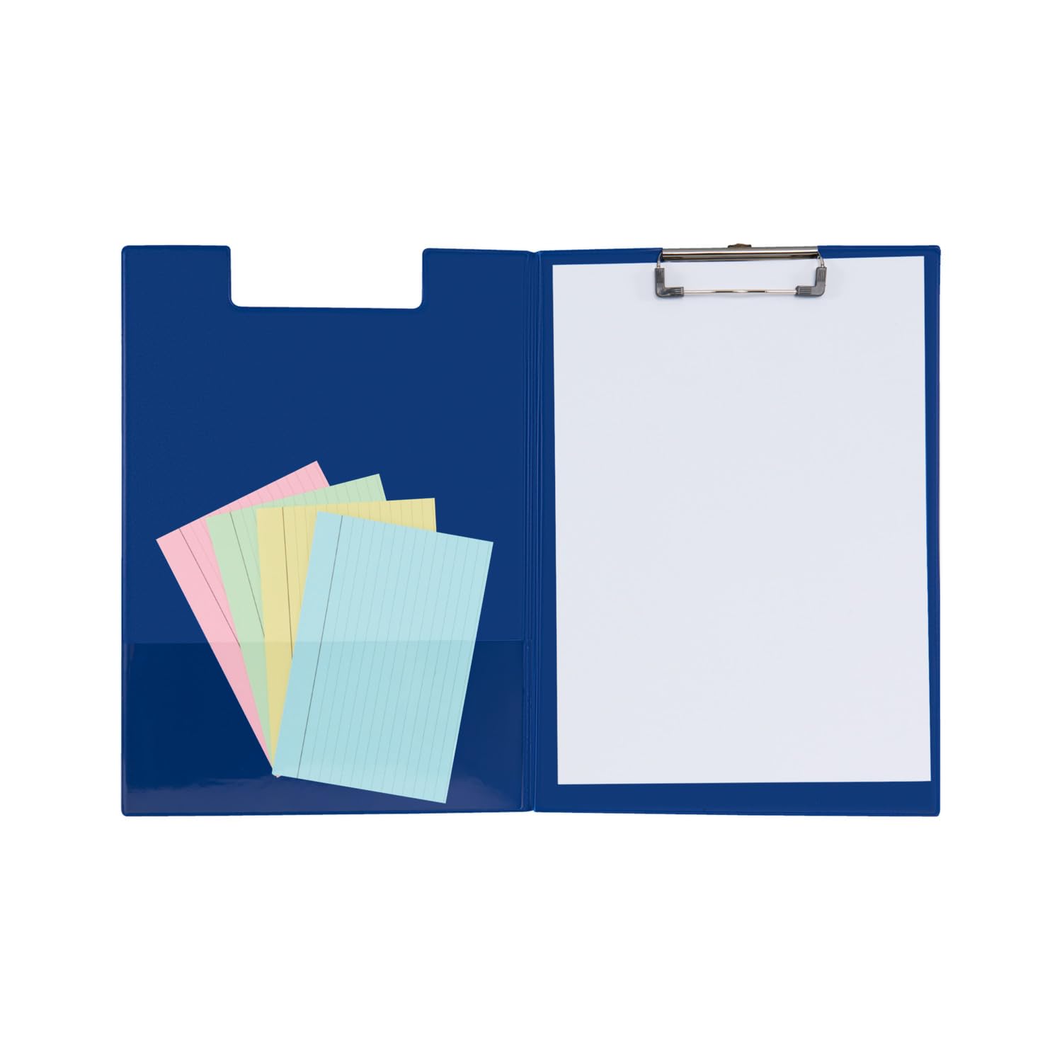 Idena 11376 Clipboard Folder for DIN A4, Portrait Format, PVC Coated Clipboard in Blue, with Lid - Image 4