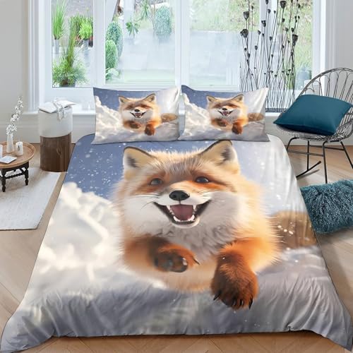 Parure de lit renard impression 3D haute définition sur microfibre ultra douce - 4