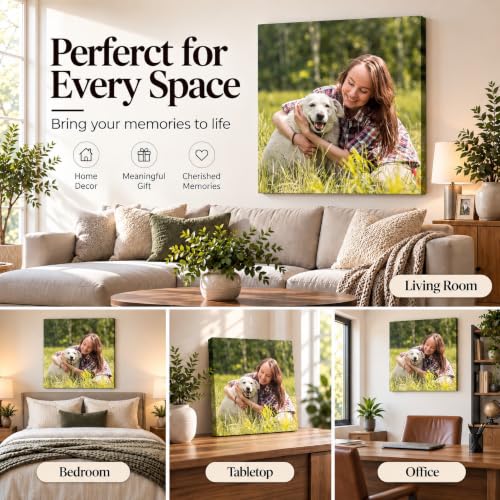 Custom Canvas Prints with Your Photo, Personalized Picture Wall Art 8x8in - Image 3