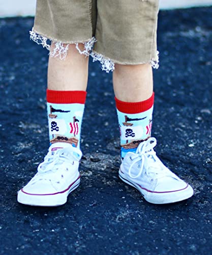 Image of Jefferies Socks Boys Fashion Novelty Dinosaur Stripes Pattern Variety Crew Socks 9 Pair Pack