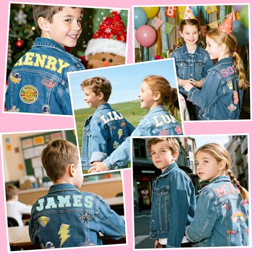 Personalized Kids Denim Jacket with Name, Custom Toddler Jean Jacket for Boys Girls, Long Sleeve Outerwear Birthday Gifts2