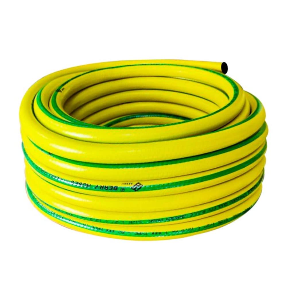 Berry 50 Meter Garden Hose Pipe - 1/2 Inch Multipurpose Water Hose Pipe | Kink Resistant Radial Braided Reinforced Hose for Water Supply and Gardening (Yellow)