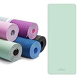 CAMBIVO Yoga Mat for Women Men Kids, Extra Thick Yoga Mat Double-Sided Non Slip, Professional TPE Yoga Mats, Workout Mat for Yoga, Pilates and Floor Exercises(Mint,Gray)