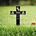 Goodqueen Custom Dog Memorial Garden Stake, Personalized Dog Memorial Grave Marker Cross, Metal Dog Paws Memorial Remembrance Plaque Stake for Cemetery, Pet Dog Sympathy Grave Stake