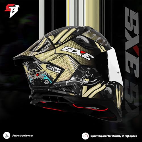 Image of Steelbird SBH 61 SXE X2 ISI and Dot Certified Full Face Helmet for Men and with Inner Silver Sunshield
