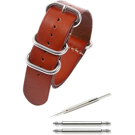 Amazon Calme カルム Nato ベルト 腕時計 バンド 本革 プレミアム レザー 18 22 24 交換説明書付き ブラウン 時計バンド 腕時計 通販