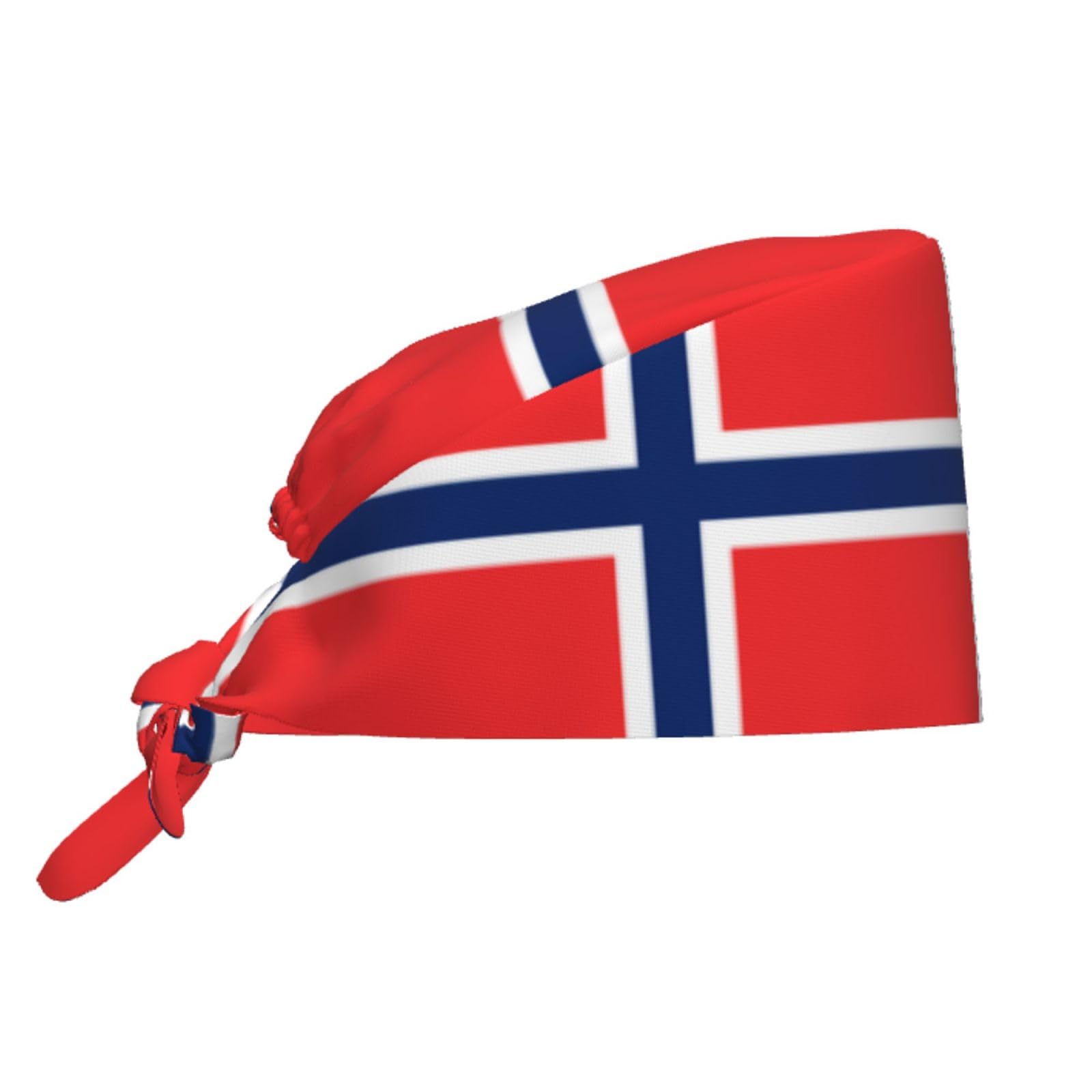 YYHWHJDE Breathable Work Hat Norwegian Flag Prints Adjustable Comfortable Chef Hat for Women & Men Black