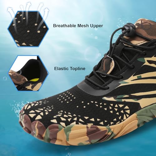 Image of XIHALOOK Athletic Hiking Water Shoes Womens Mens Quick Dry Barefoot for Beach Walking Kayaking Surfing Training