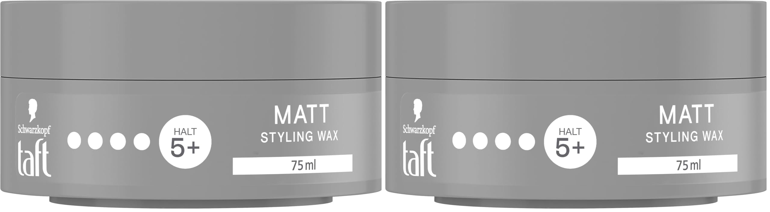 Schwarzkopf TAFT Styling Wax Matt (75 ml), Haarwax für mattes Finish mit langanhaltendem Halt, schonend für Haar und Kopfhaut, veganes, Haarstyling-Wax (Packung mit 2)