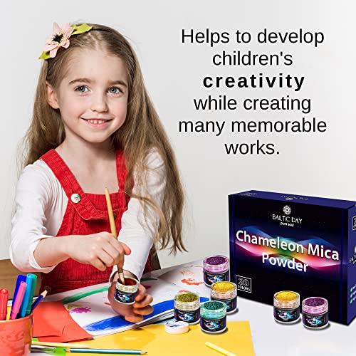 BALTIC DAY - Chameleon Mica Powder, 8 Jars of Color Shift Mica Set - Epoxy Resin Color Pigment - Chameleon Powder Glitter - Holographic Mica Powder for Resin - Image 6