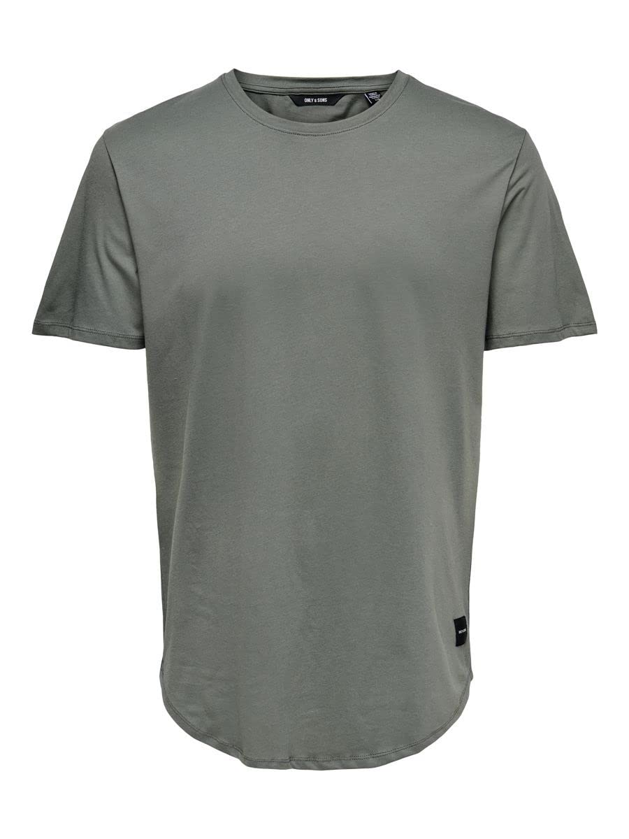 Only & Sons Men's Castor Gray Onsmatt Longy Ss Tee Noos T-Shirt, Xxl