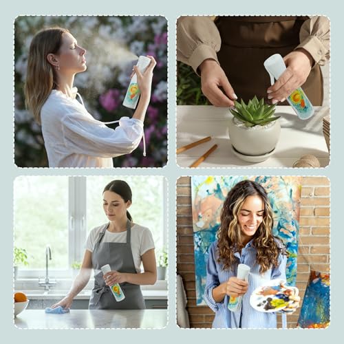 FLAIROSOL InspireArt, Continuous Spray Bottle - Ultra Fine Mist Water Sprayer for Hairstyling, Cleaning, Arts & Crafts, Versatile Spray Bottle, Patented Technology, 6.8 OZ (White Bottle, Green Print)4