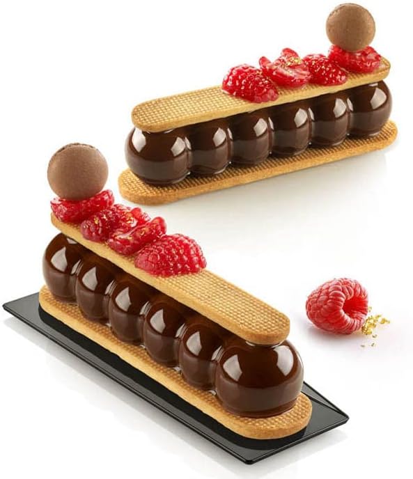 Silikomart S.r.l. silikomart Truffle Eclair 75 Silicone Mould with Cookie Cutter