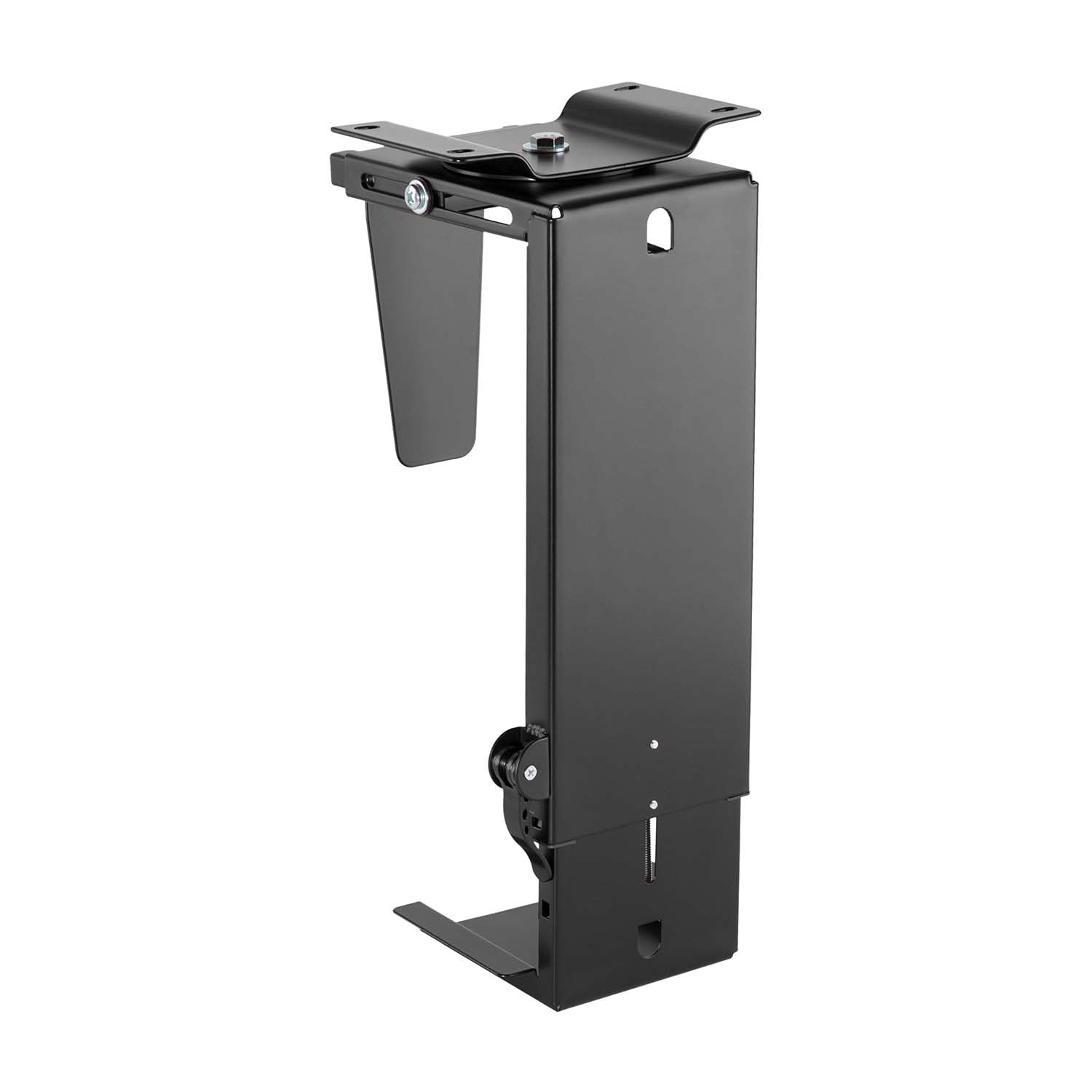 AISENS Soporte Giratorio y Altura Personalizable para CPU por Debajo de Escritorio con Mango de Bloqueo Fácil Negro (Paquete de 3)