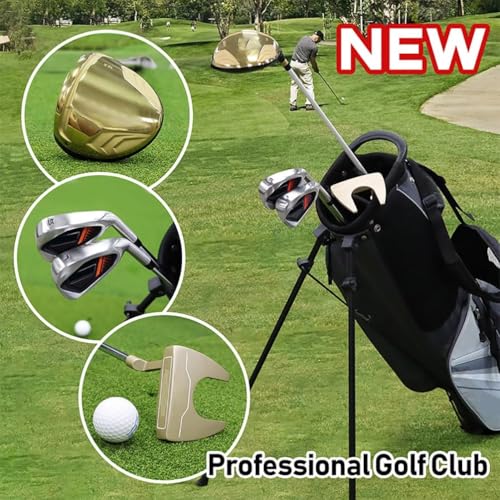 11-częściowy zestaw kijów golfowych dla mężczyzn i kobiet, zawiera torbę na stojak, kierowcę, drewno fairway, hybrydę i miotacz, idealny dla entuzjastów sportów na świeżym powietrzu
