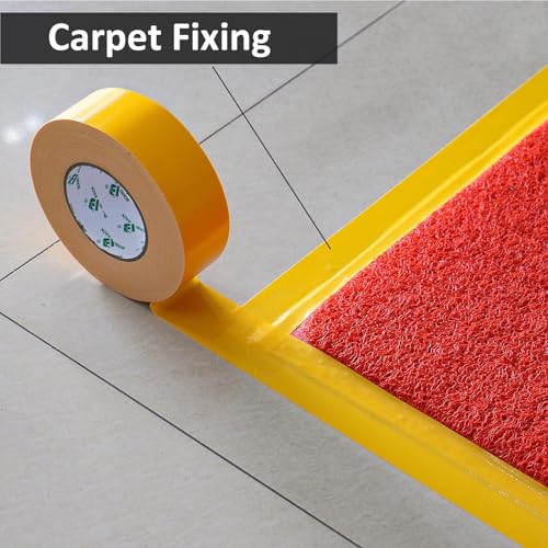 Image of BOMEI PACK Yellow Duct Tape, Heavy Duty Strong Waterproof Industrial Color Duct Tape 9.0mil x 1.88inch x 60yds for Packing and Repairing
